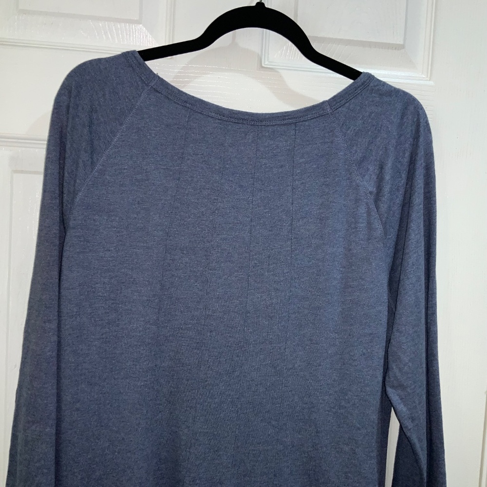 J. Jill heather blue cotton modal jersey knit dress Sz XL pullover princess seam - Picture 5 of 8